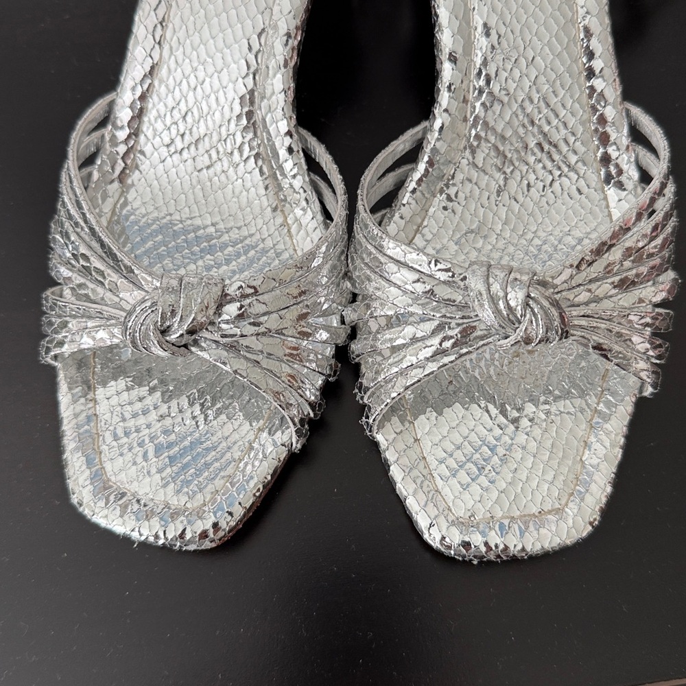 Loeffler Randall Olivia Silver Snake Pumps - Picture 8 of 9